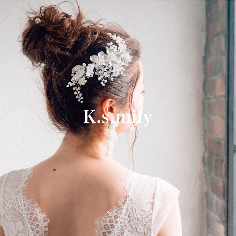 ブライダルヘッドドレス パール ビジュー ヘッドコーム b5 【結婚式 ヘアアクセサリー】