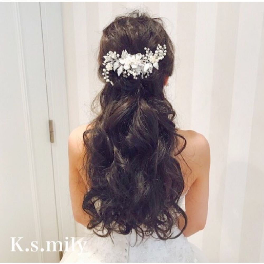 ブライダルヘッドドレス パール ビジュー ヘッドコーム b5 【結婚式　ヘアアクセサリー】