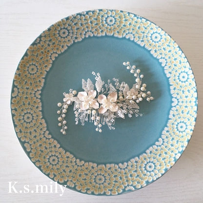 ブライダルヘッドドレス パール ビジュー ヘッドコーム b5 【結婚式 ヘアアクセサリー】