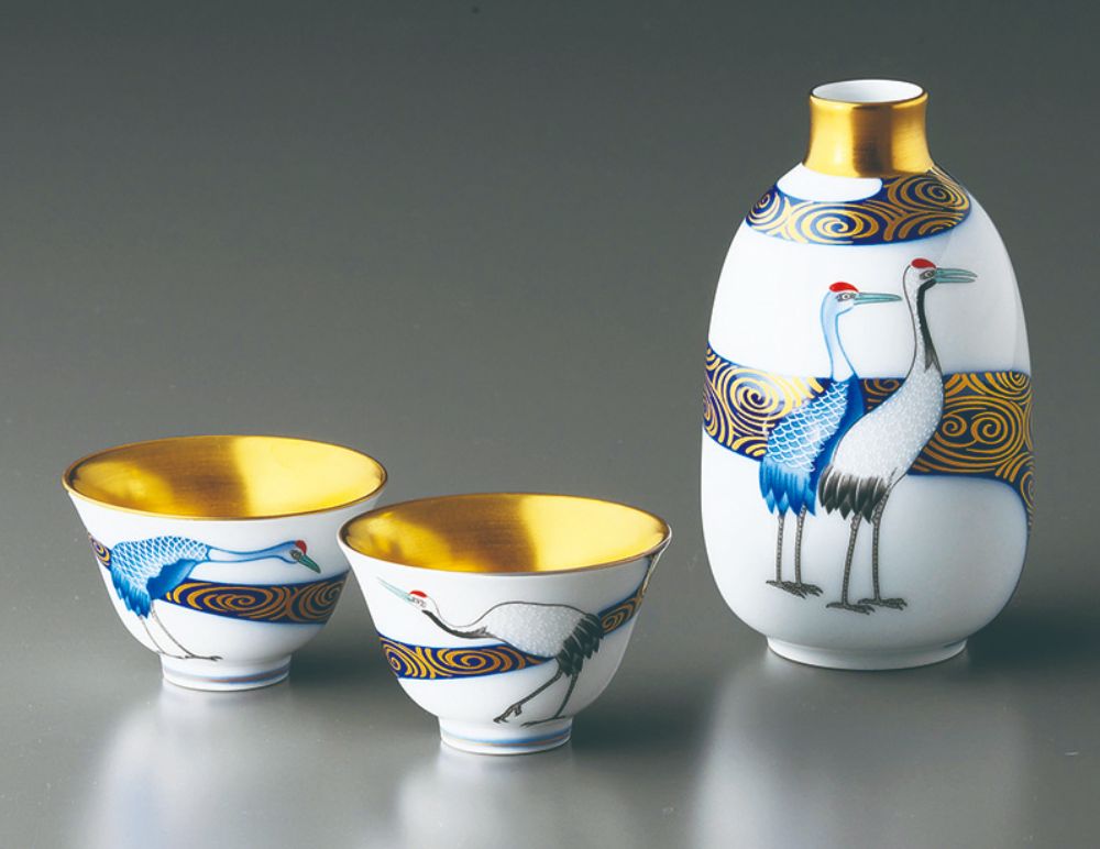 (光琳鶴)半酒器 【結婚式 ギフト 引き出物 食器類】