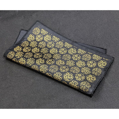 【着物職人手作り 金彩シルクポケットチーフ】ブラック ゴールド Nsplus 19678 【結婚式 ハンカチ チーフ 小物】