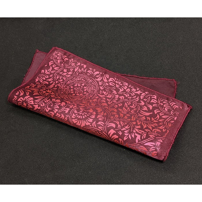 【着物職人手作り 金彩シルクポケットチーフ】ピンク レッド Nsplus 19914 【結婚式 ハンカチ チーフ 小物】