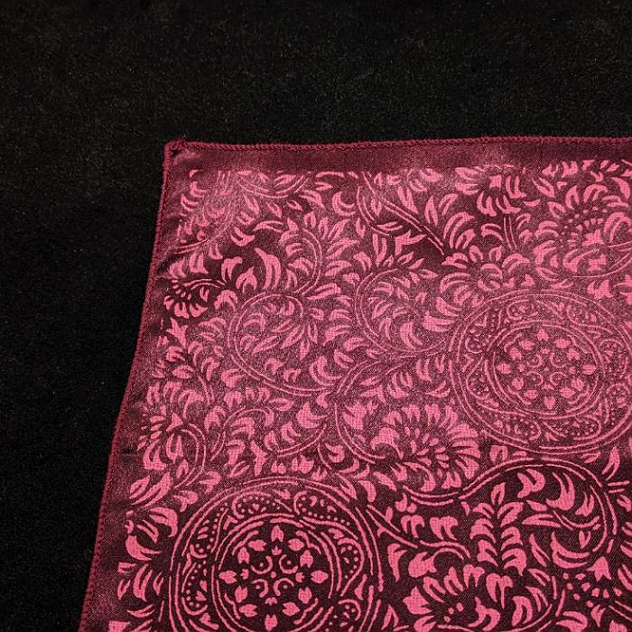 【着物職人手作り 金彩シルクポケットチーフ】ピンク レッド Nsplus 19914 【結婚式 ハンカチ チーフ 小物】