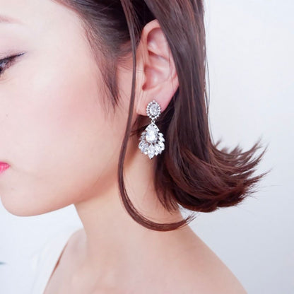 【ピアス】ビジュー クリスタル ウェディング ブライダルピアス c1 【結婚式 ピアス イヤリング】