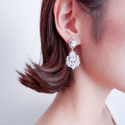 【ピアス】ビジュー クリスタル ウェディング ブライダルピアス c1 【結婚式 ピアス イヤリング】