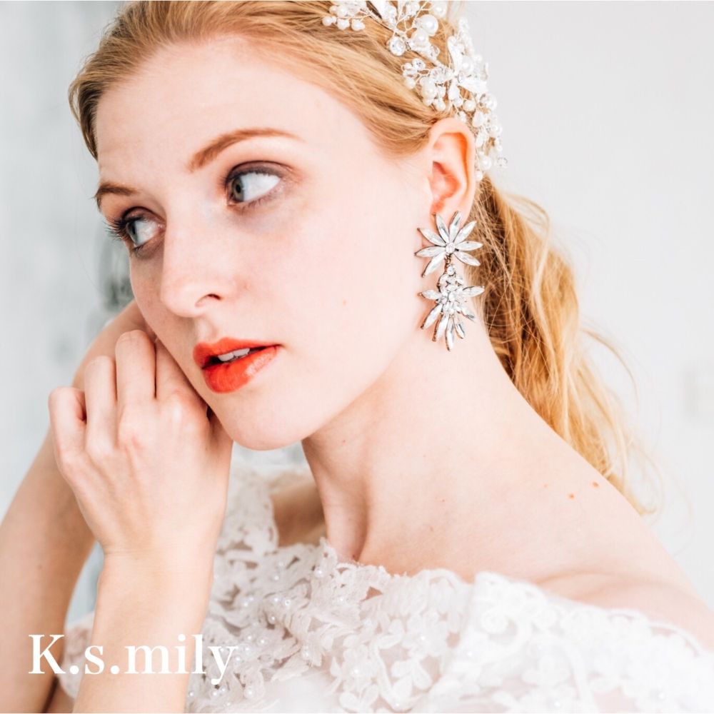 【ピアス】ブライダルピアス ビジュー ウエディング ピアス c2 【結婚式 ピアス イヤリング】