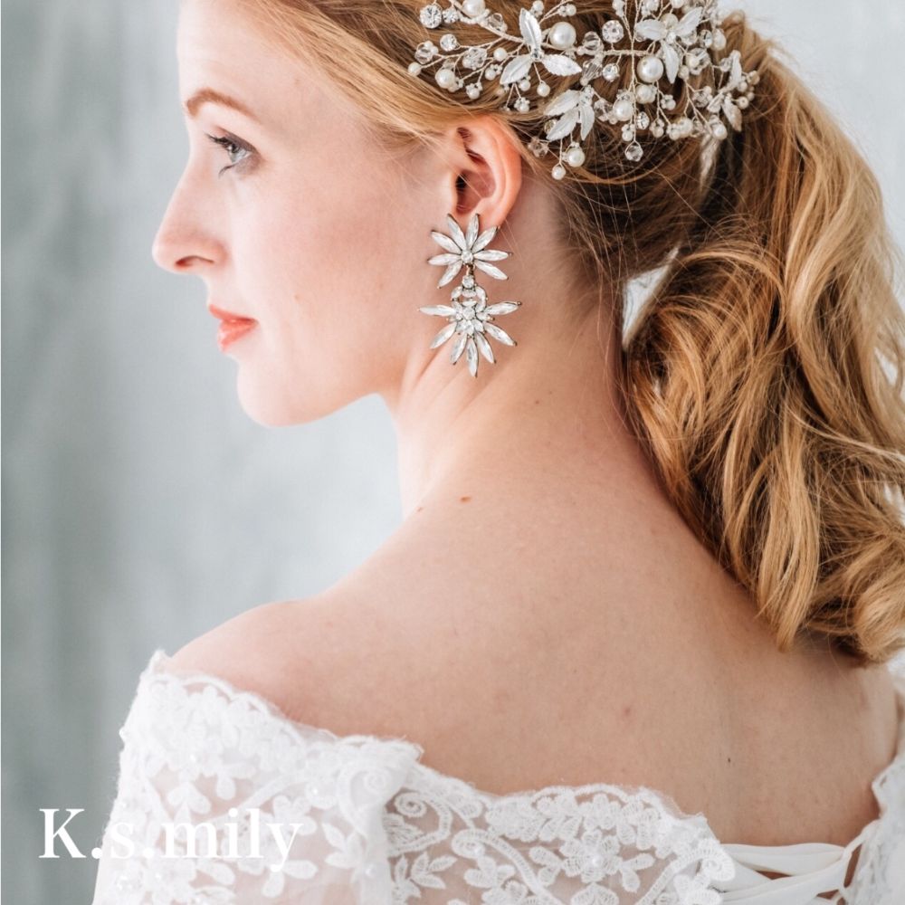【ピアス】ブライダルピアス ビジュー ウエディング ピアス c2 【結婚式 ピアス イヤリング】