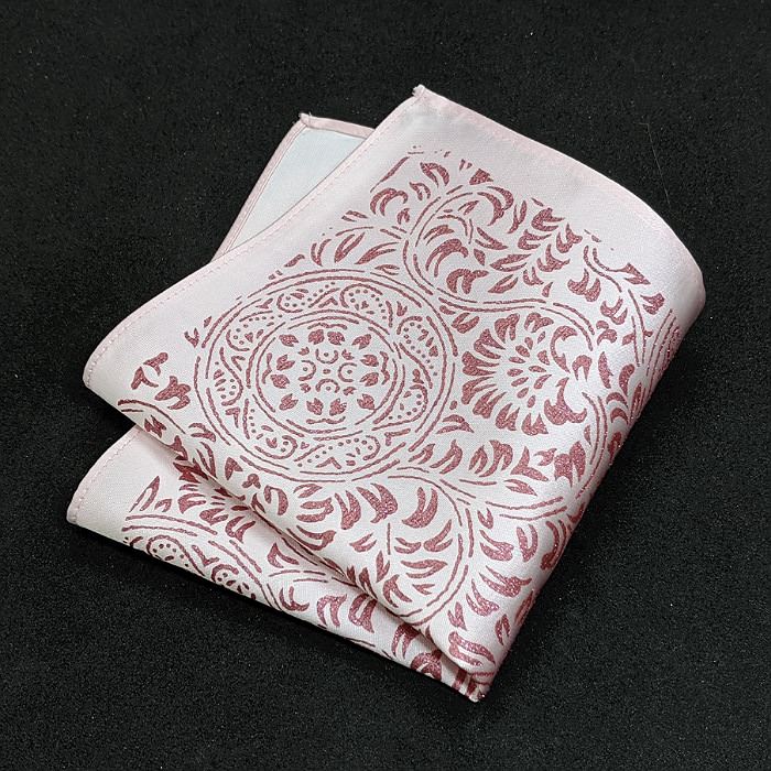 【着物職人手作り 金彩シルクポケットチーフ】ピンク Nsplus 19927 【結婚式 ハンカチ チーフ 小物】