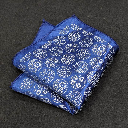 【着物職人手作り 金彩シルクポケットチーフ】シルバー ブルー Nsplus 19916 【結婚式 ハンカチ チーフ 小物】