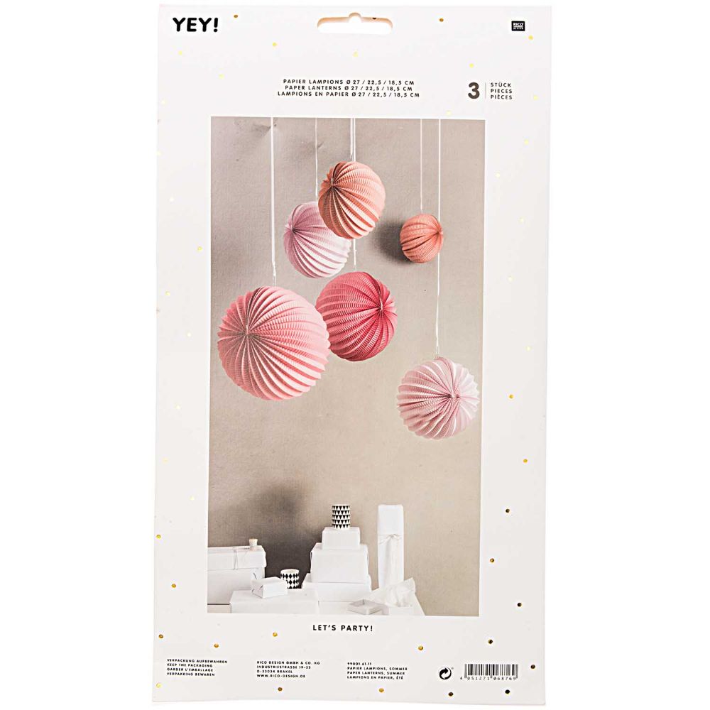 PAPER LANTERNS, SUMMER<誕生日 ウェディング パーティーデコレーション アコーディオンボール ピンク> 【結婚式 その他ウェルカムグッズ】