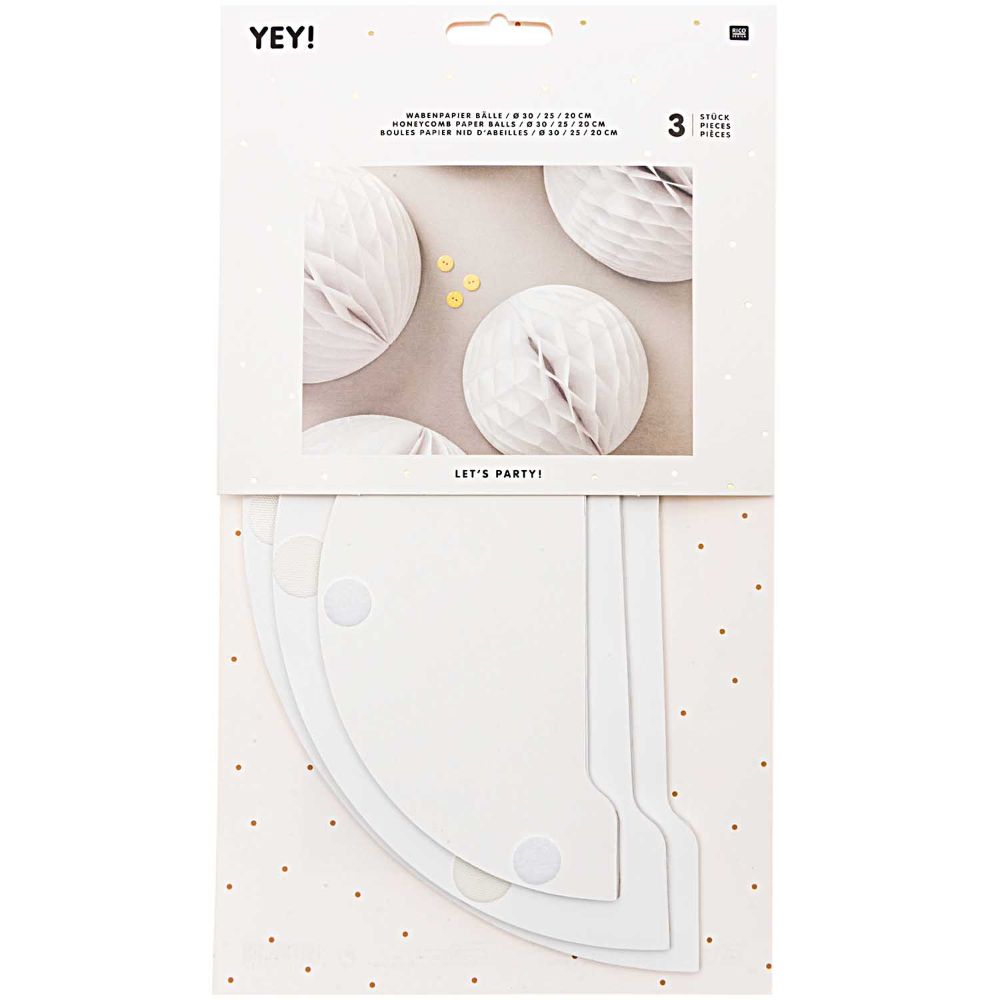 HONEYCOMB PAPER BALLS, WHITE 【結婚式 その他ウェルカムグッズ】