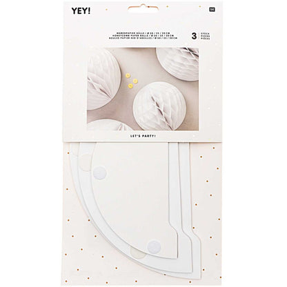 HONEYCOMB PAPER BALLS, WHITE 【結婚式 その他ウェルカムグッズ】