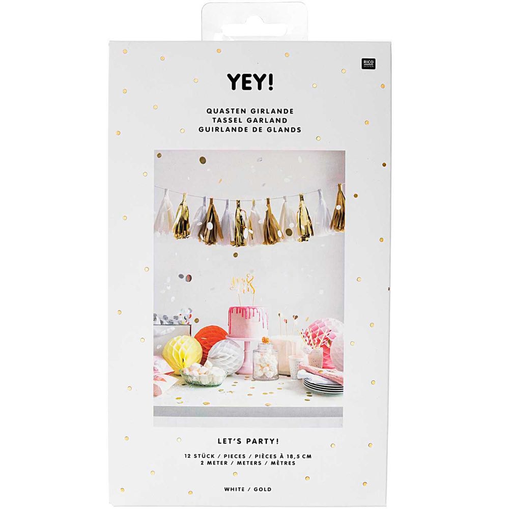 TASSEL GARLAN,WHIT/GOLD,FSCMIX <完成品> 【結婚式 その他ウェルカムグッズ】