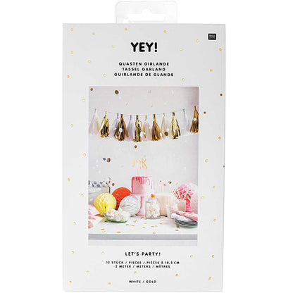 TASSEL GARLAN,WHIT/GOLD,FSCMIX <完成品> 【結婚式 その他ウェルカムグッズ】