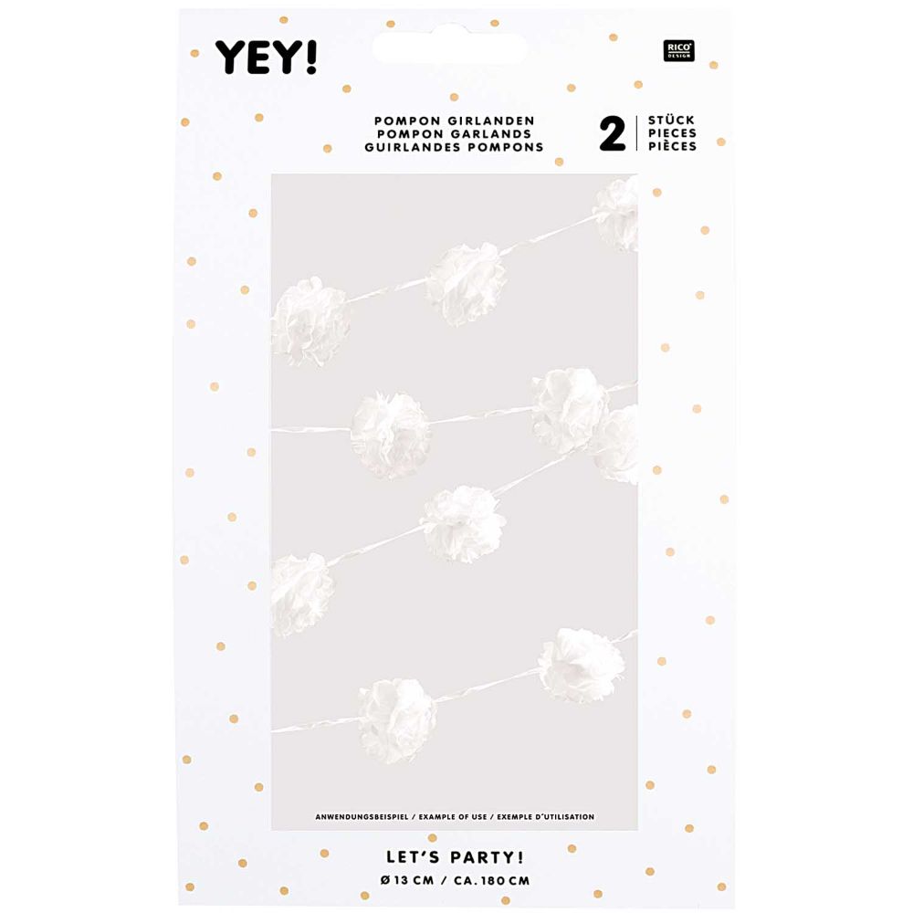 POMPON GARLAND, WHITE 【結婚式 その他ウェルカムグッズ】