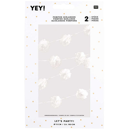 POMPON GARLAND, WHITE 【結婚式 その他ウェルカムグッズ】