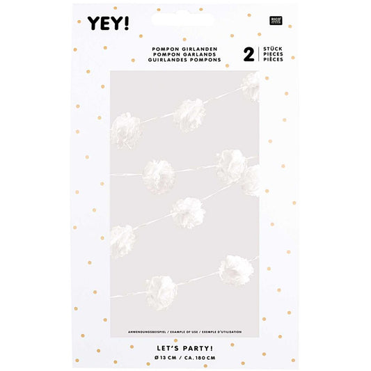 POMPON GARLAND, WHITE 【結婚式 その他ウェルカムグッズ】