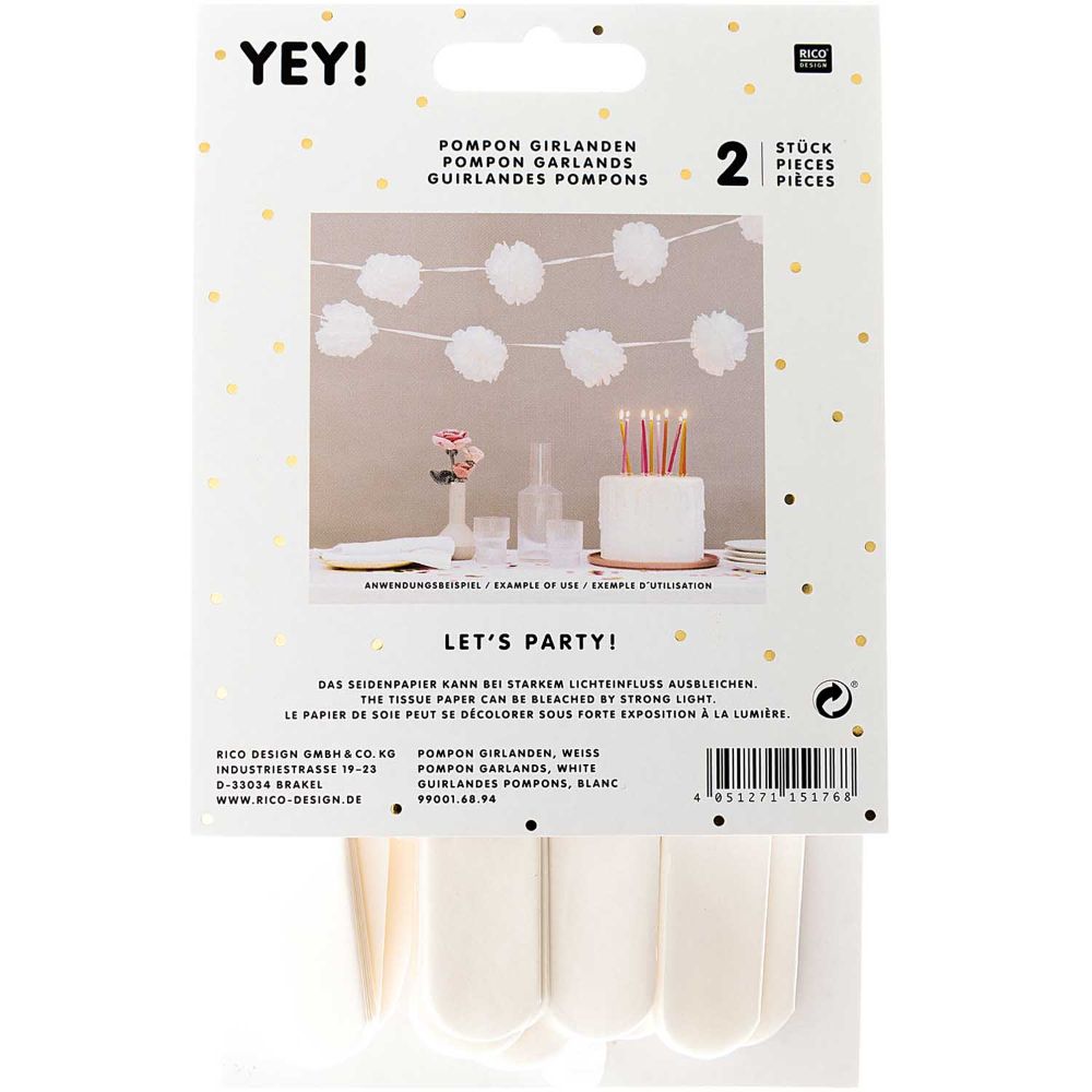 POMPON GARLAND, WHITE 【結婚式 その他ウェルカムグッズ】