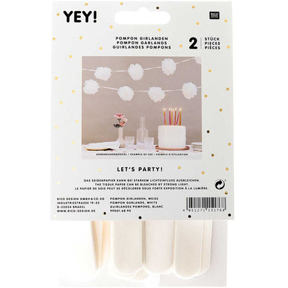 POMPON GARLAND, WHITE 【結婚式 その他ウェルカムグッズ】