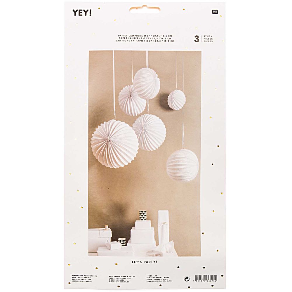 PAPER LANTERNS, WHITE, FSCMIX<誕生日 ウェディング パーティーデコレーション アコーディオンボール ホワイト> 【結婚式 その他ウェルカムグッズ】