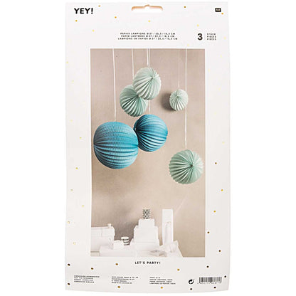 PAPER LANTERNS, AQUA, FSCMIX<誕生日 ウェディング パーティーデコレーション アナ雪 エルサ アコーディオンボール> 【結婚式 その他ウェルカムグッズ】