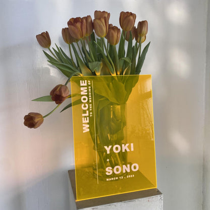 NEON orange A3 【結婚式 ウェルカムボード オーダーメイド】