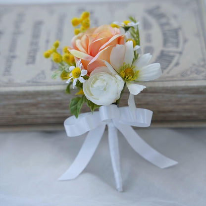 黄色のお花とコスモスのブーケ