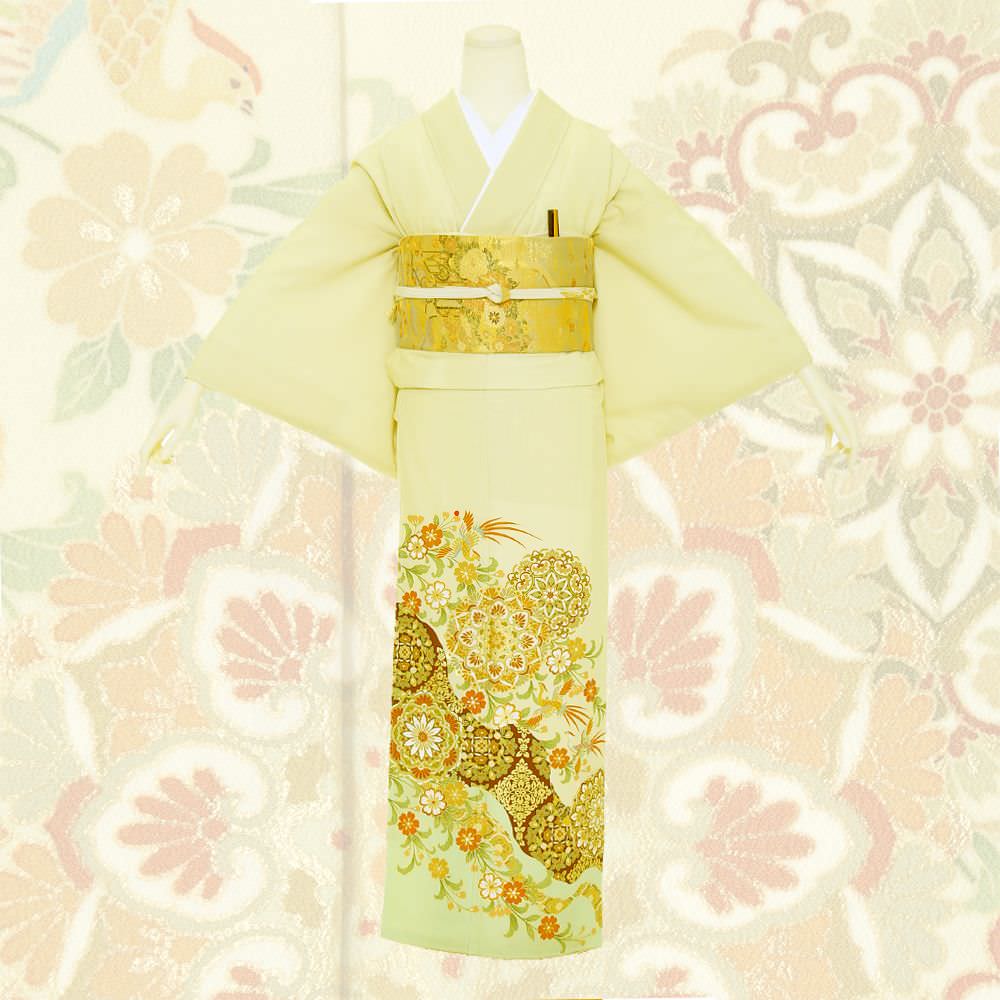 【JAPAN STYLE】色留袖A-01-c 【結婚式 訪問着 色留袖 レンタル】