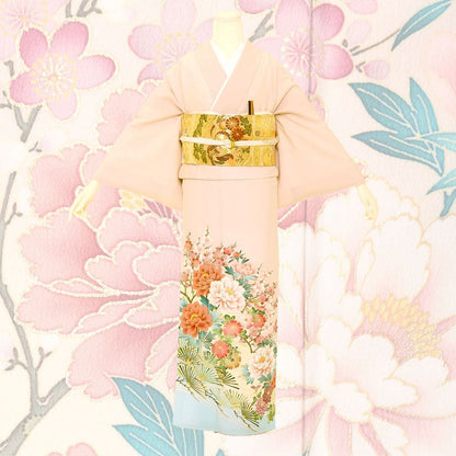 【JAPAN STYLE】色留袖A-03-c 【結婚式 訪問着 色留袖 レンタル】