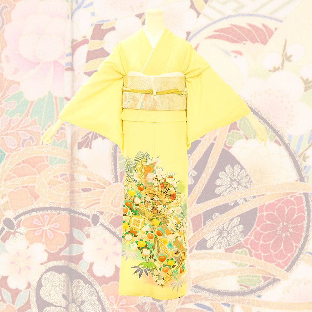 【JAPAN STYLE】色留袖A-06-c 【結婚式 訪問着 色留袖 レンタル】