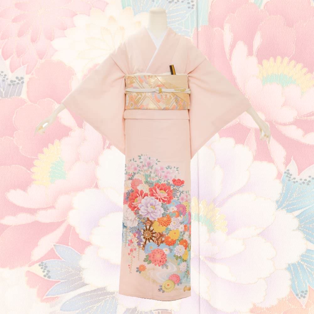 【JAPAN STYLE】色留袖A-07-c 【結婚式 訪問着 色留袖 レンタル】