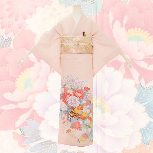 【JAPAN STYLE】色留袖A-07-c 【結婚式 訪問着 色留袖 レンタル】