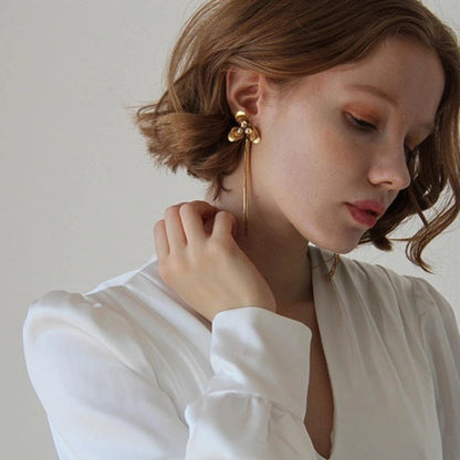 ゴールドデザイン【コクリコタッセル】 【結婚式 ピアス イヤリング】
