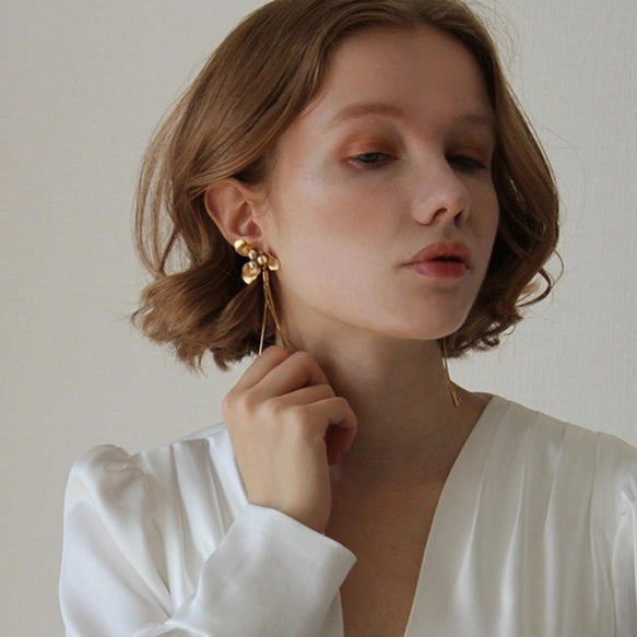 ゴールドデザイン【コクリコタッセル】 【結婚式 ピアス イヤリング】