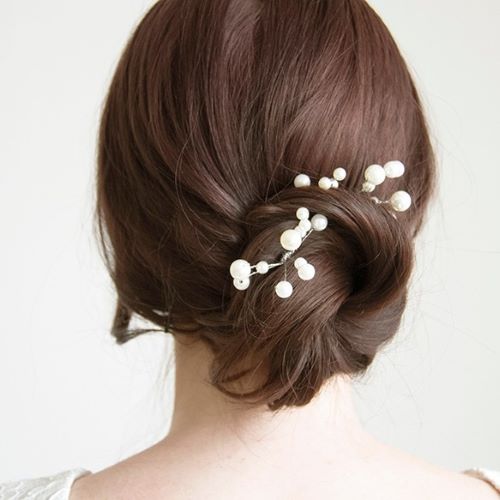 Uピンタイプ木の実モチーフパール2個1set 【結婚式　ヘアアクセサリー】