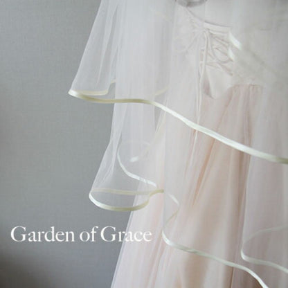 パイピングサテンベール3m 【結婚式 ベール】