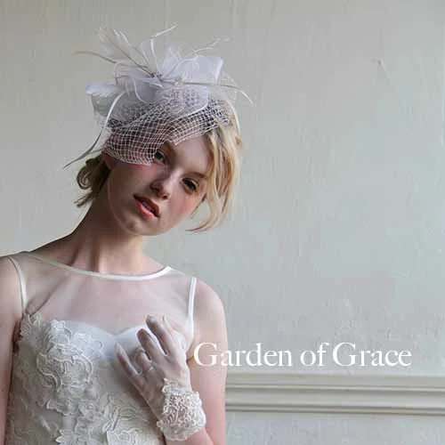 ネットと羽のトークハット 【結婚式 ヘアアクセサリー】