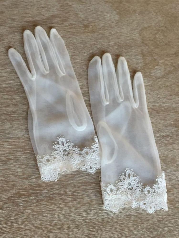 ショートグローブレース付 【結婚式 グローブ】