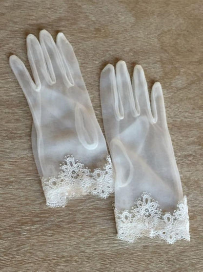 ショートグローブレース付 【結婚式 グローブ】