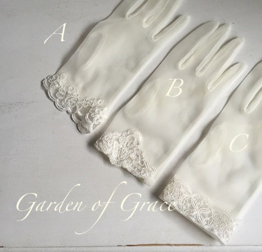 ショートグローブレース付 【結婚式 グローブ】