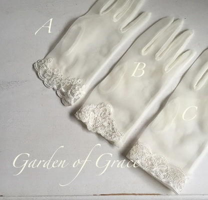 ショートグローブレース付 【結婚式 グローブ】