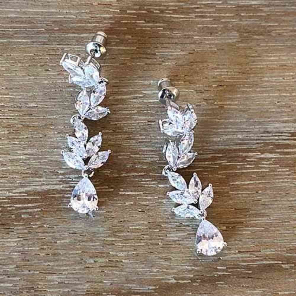 ジャスミンネックレスセット,イヤリング 【結婚式 アクセサリーセット】