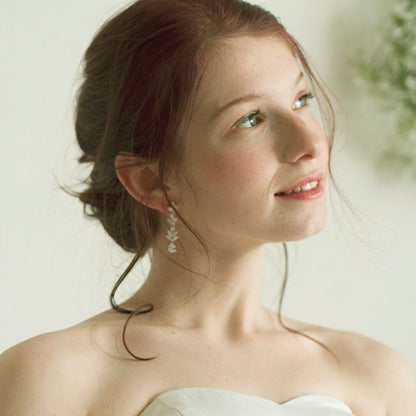 ジャスミンネックレスセット,イヤリング 【結婚式 アクセサリーセット】