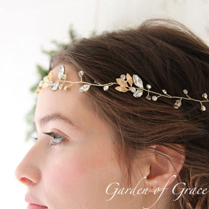 葉っぱと木の実冠 【フォイユゴールド&シルバー】 【結婚式 ヘアアクセサリー】