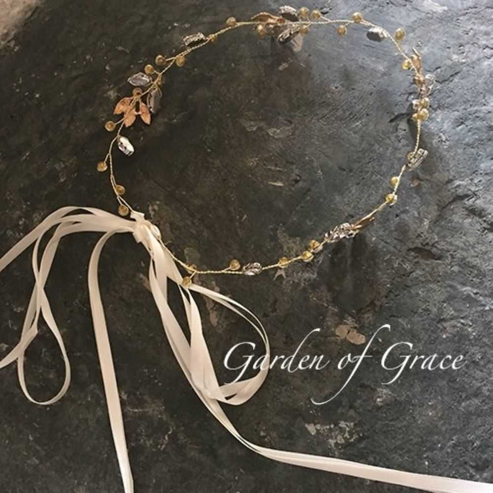 葉っぱと木の実冠 【フォイユゴールド&シルバー】 【結婚式 ヘアアクセサリー】