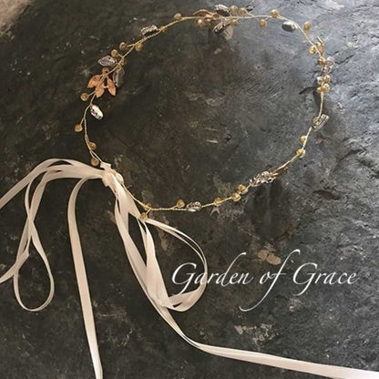 葉っぱと木の実冠 【フォイユゴールド&シルバー】 【結婚式 ヘアアクセサリー】