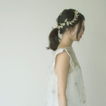 ボタニカルbohビーズ冠 【結婚式 ヘアアクセサリー】