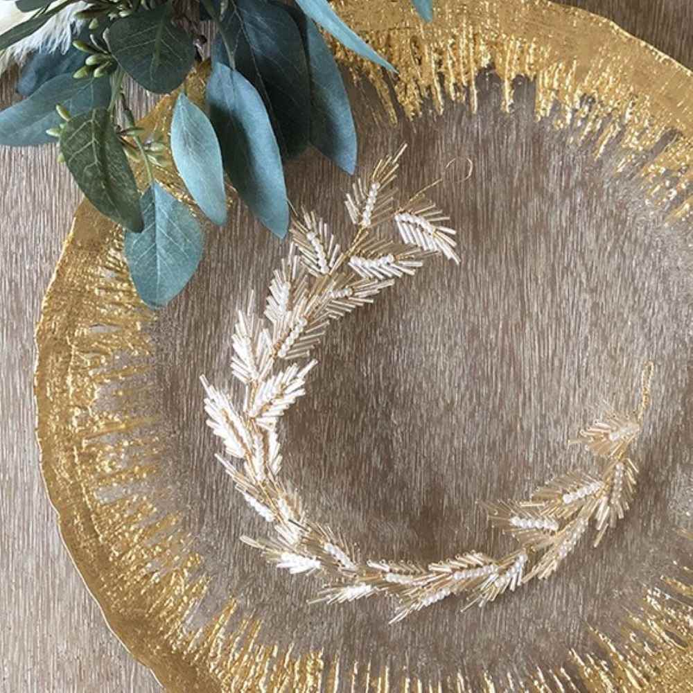 ボタニカルbohビーズ冠 【結婚式 ヘアアクセサリー】