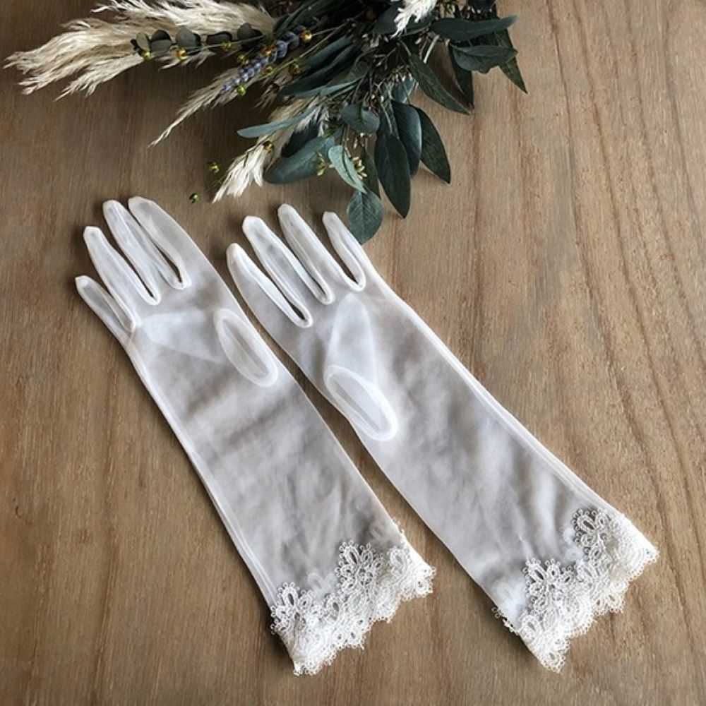 7分丈のオーガンジーグローブ【テスセブングローブ】 【結婚式 グローブ】