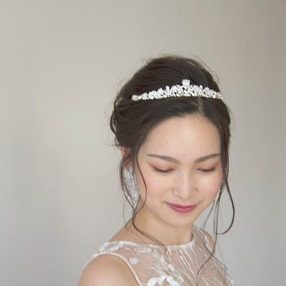 ボタニカル低めティアラ 【結婚式　ヘアアクセサリー】